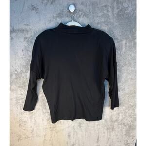 VTG Xabia Sweater 80s Medium Black Leather Shoulder Flames Whimsygoth Vampire